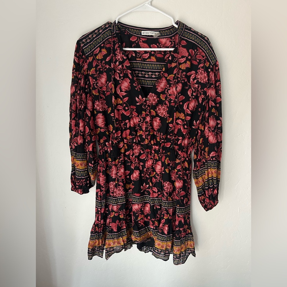 ALICE + OLIVIA Sedona Mandarin Tunic Dress - Picture 3 of 7